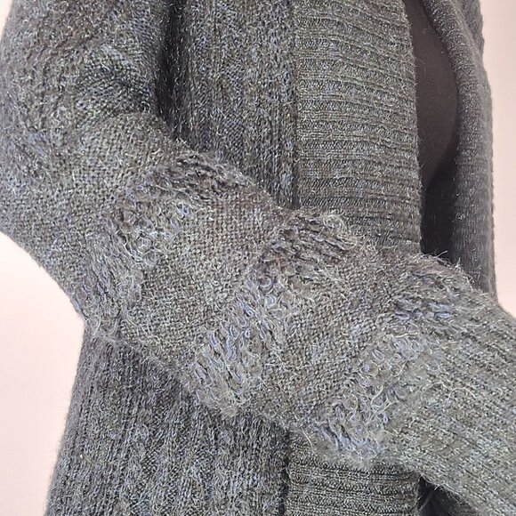 Knox Rose Black, Green, & Blue Open Front Cardigan Size Small - Picture 5 of 12